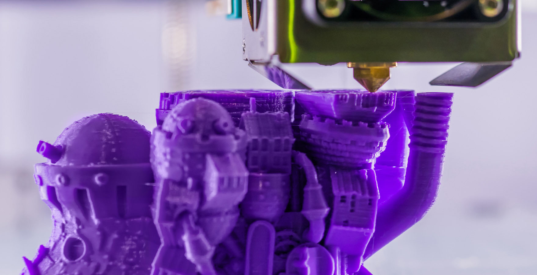 3D printer printing plastic model